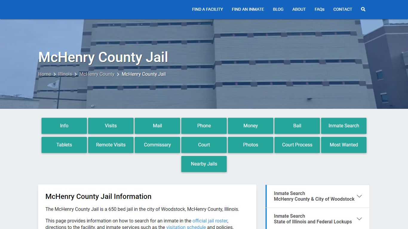 McHenry County Jail, IL Inmate Search, Information